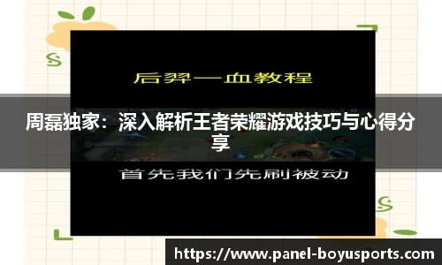 周磊独家：深入解析王者荣耀游戏技巧与心得分享